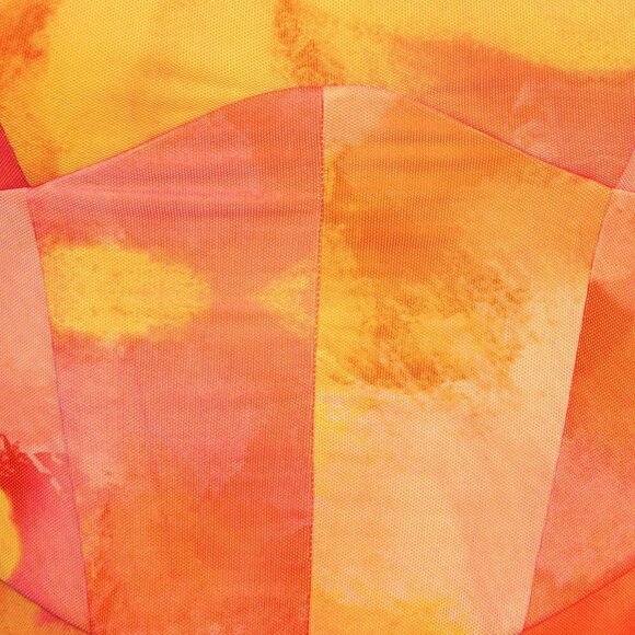 Multicolor Sexy Women's Tie Dye Draped Ruffle Tube Ruched Mini Dress - Picture 6 of 8